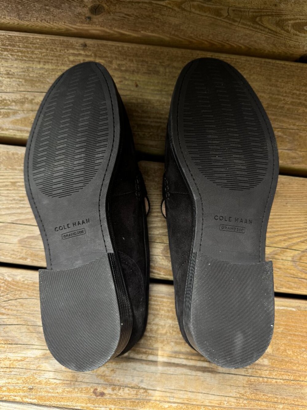 Cole Haan Black Nubuck Stassi Kiltie Fringe Slip On Loafer in Women's 10B - Picture 13 of 14